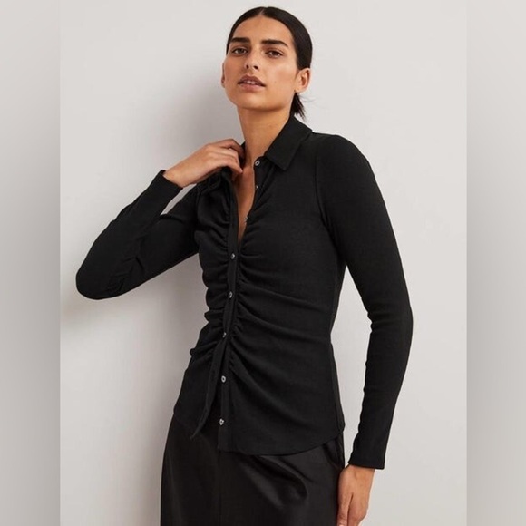 Boden Ruched Front Jersey Shirt Size 12R - Picture 5 of 16